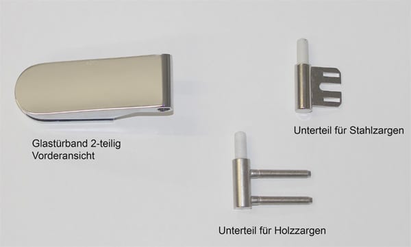 2-teiliges Glastürband - mit einem Unterteil entweder für Stahlzargen oder für Holzzargen