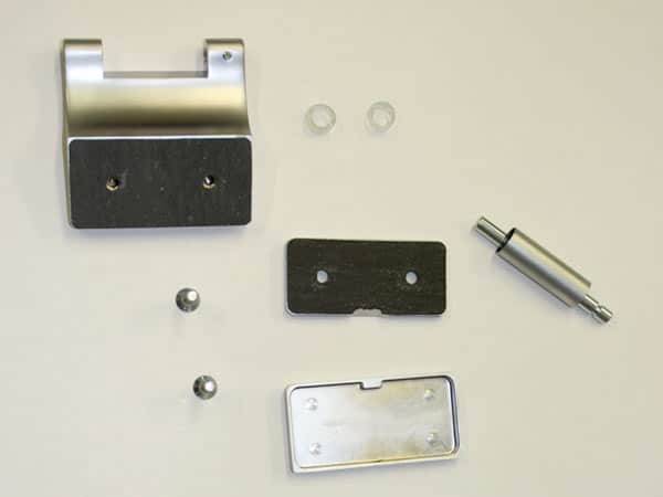 Einzelteile des 3-teiligen Glastürbandes